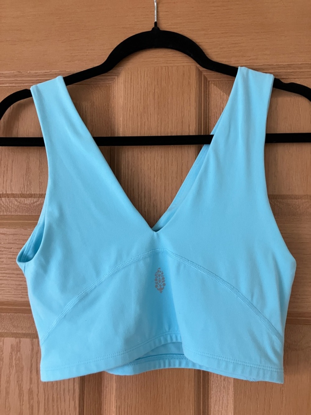 FP Movement by Free People Santorini Turquoise V-Neck Crop Tank - Picture 2 of 2